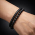 Uniqal PASSION LAVA Armband für Damen – komplett schwarzes Schmuckstück mit matten Perlen und Lavasteinen für Freizeit und Alltag
