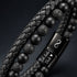 Uniqal PASSION LAVA Armband mit Gravur – persönliches Geschenk für Partner, Freund oder Ehemann mit Lavasteinen und individueller Liebesbotschaft