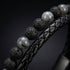 Uniqal PASSION LAVA SPECTROLITE Armband mit personalisierter Gravur – individuelles schwarz-graues Armband mit Naturstein-Perlen und persönlicher Botschaft
