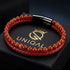 Uniqal PASSION RED AGATE Lederarmband – elegantes Armband mit roten Achat-Perlen und rotem geflochtenem Leder in hochwertiger Geschenkverpackung
