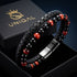 Uniqal PASSION RED TIGER EYE Herrenarmband – stilvolles schwarz-rotes Armband mit Tigerauge-Perlen, schwarzen Kugeln und modernem Verschluss