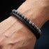 Uniqal PASSION SPECTROLITE Herrenarmband – stilvolles grau-schwarzes Armband mit Spectrolite-Perlen für Alltag und Freizeit