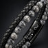 Uniqal PASSION SPECTROLITE Herrenarmband mit personalisierter Gravur – individuelles Armband mit grauen Spectrolite-Perlen und persönlicher Botschaft