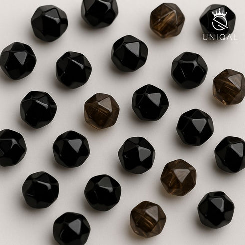 Uniqal Edelsteinarmband Nahaufnahme – facettierter Rauchquarz und schwarzer Turmalin, hochwertige Verarbeitung