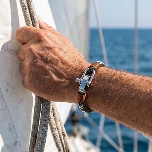 Geflochtenes Segeltau REGATTA – natürliche Farbtöne Olivgrün und Sandbraun