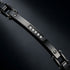 UNIQAL REGIO Black Armband Nahaufnahme mit tiefschwarzem Naturholz und eleganter Zirkonia-Mittelplatte