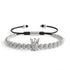UNIQAL Royal Silver Crown Armband aus hochwertig versilbertem Material mit funkelnden weißen Zirkonia-Steinen, verstellbares Unisex Armband mit Kronen-Design für Damen und Herren