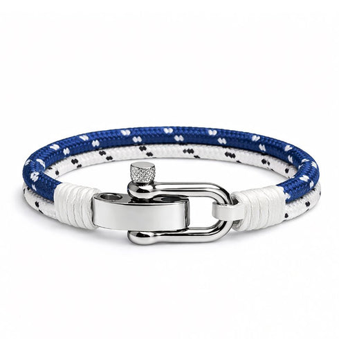 Exklusives maritimes Schmuckstück mit individueller Gravur, personalisierbares Unisex Accessoire in Ozeanfarben mit robustem Verschlusssystem