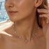 Nahaufnahme der Uniqal SHINE CELESTA Halskette mit VVS1 Moissanit Steinen im Rund-Brillant Schliff