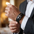 Uniqal SILVER HEAVEN Armband für Männer – elegantes Herrenaccessoire in Schwarz und Silber mit markantem Kreuz für einen modernen Business-Look