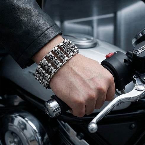 SKELETON KING Königsketten-Struktur – massive Cuff-Armband Handgelenk-Rüstung