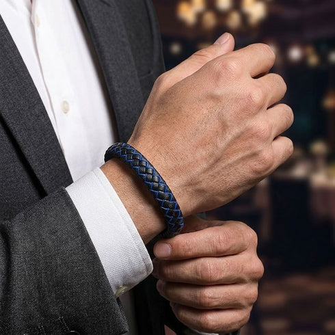 Uniqal SKY Herrenarmband zum Anzug – modernes Accessoire in Schwarz und Blau für Unternehmer, Manager und stilbewusste Männer.