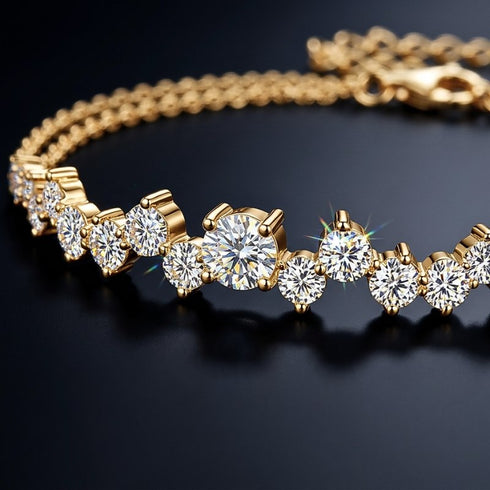 UNIQAL STELLARA luxuriöse Sternenkonstellation aus funkelnden Edelsteinen in goldener Fassung