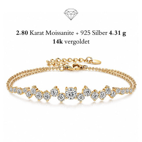UNIQAL STELLARA Luxus Armband mit Moissanit Sternbild Design und 14K Goldoptik