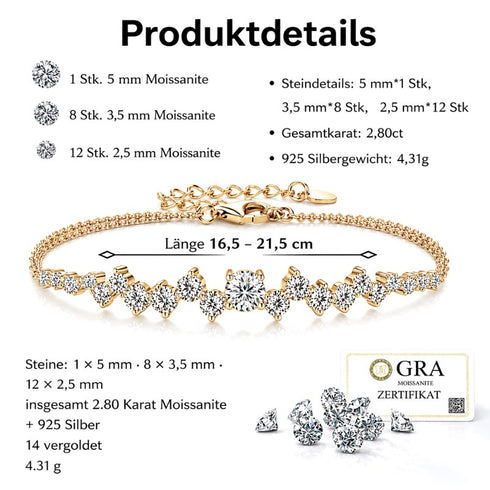UNIQAL STELLARA Produktübersicht mit VVS1 Moissanit, Sternen Design und luxuriöser Vergoldung