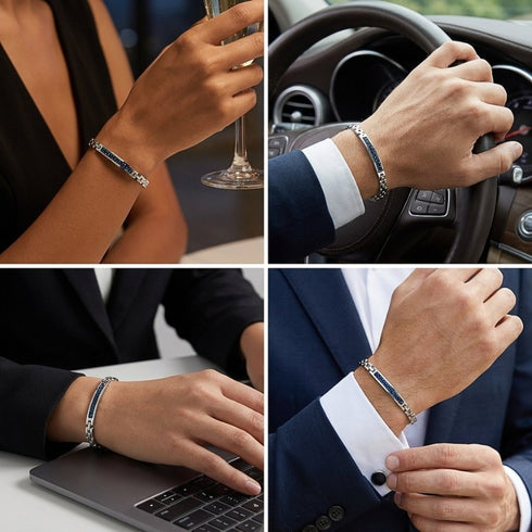 UNIQAL STELLE Premium Armband kombiniert zu Business-Outfit, Abendgarderobe und elegantem Lifestyle-Look für Damen und Herren
