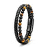 Uniqal TIGER EYE PASSION Schmuckstück mit Tigerauge Elementen und dunkler Flechtstruktur, markantes Accessoire mit Gravuroption und sicherem Steckmechanismus