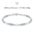 : TRIA LINK Moissanit-Armband von UNIQAL aus 925 Silber mit länglichen Paperclip-Gliedern und Steinen in Dreiergruppen