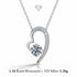 UNIQAL VALENTINA KETTE mit 1,16 Karat Moissanit, Herz Anhänger aus 925 Silber, VVS1 Brillanz und romantischem Solitär Design.
