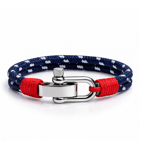 Modernes Unisex Armband DELPHINE von Uniqal im Seefahrerlook mit optionaler Symbolgravur