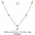 VELVET BLOSSOM ROSE von UNIQAL: roséfarbene Moissanit-Halskette aus 925 Silber mit ca. 0,90 Karat und floralen Elementen auf weißem Hintergrund.