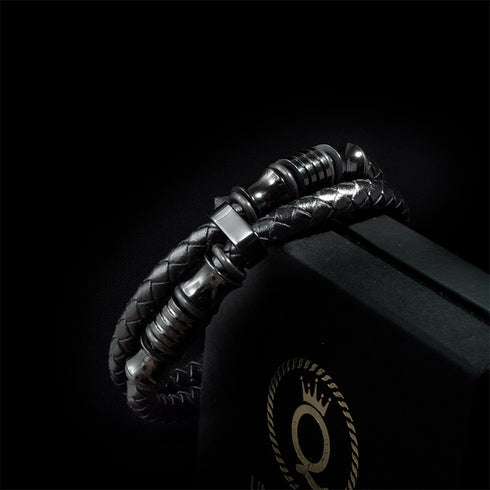 Lederarmband herren geflochten unisex leather bracelet uniqal