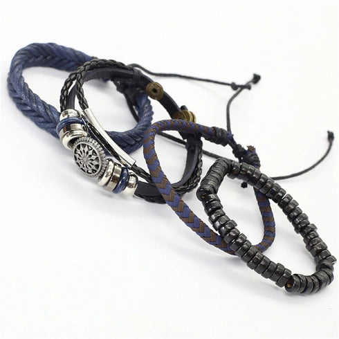 Armband Blue blau leder herren damen campus edelstahl uniqal