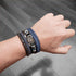 Armband Blue blau leder herren damen campus edelstahl uniqal