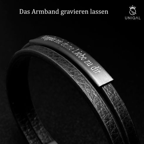 Armband mit Gravur schwarz uniqal