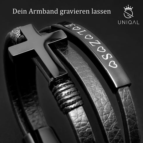 Armband mit Gravur schwarz uniqal