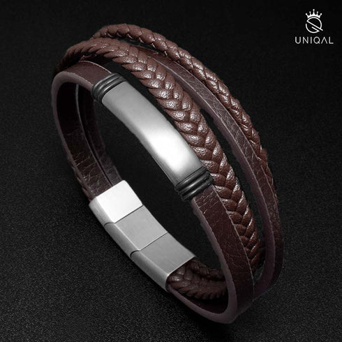 braun leder armband uniqal