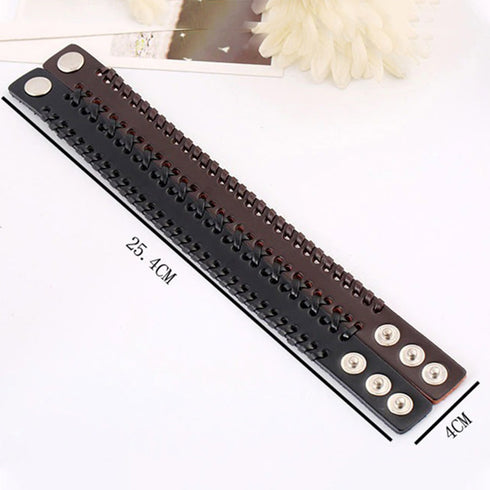 braunes rohleder armband herren manschette breitarmband uniqal sale