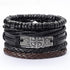 Viking biker lederarmband herren damen holzperlen uniqal