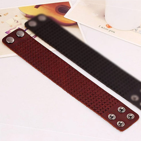 braunes rohleder armband herren manschette breitarmband uniqal sale