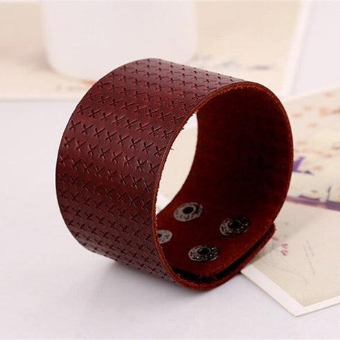 braunes rohleder armband herren manschette breitarmband uniqal sale