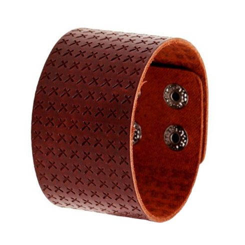 braunes rohleder armband herren manschette breitarmband uniqal sale