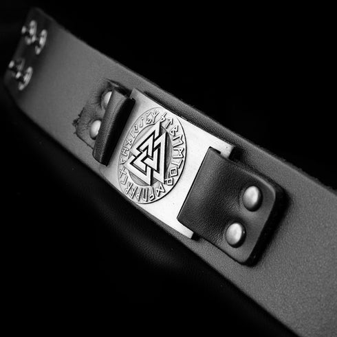 valknut echtleder armband herren odin uniqal