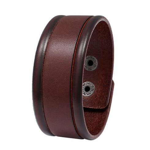 braunes rohleder armband herren manschette breitarmband uniqal sale