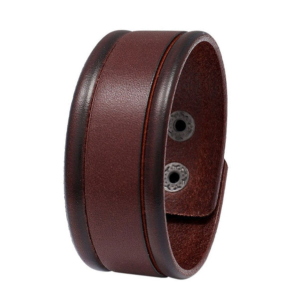 braunes rohleder armband herren manschette breitarmband uniqal sale