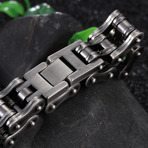 fahrradkettearmband biker rocker türsteher edelstahl schmuck uniqal