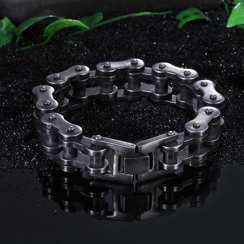 fahrradkettearmband biker rocker türsteher edelstahl schmuck uniqal