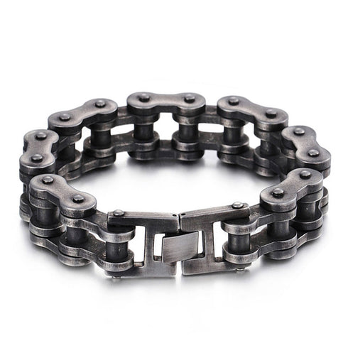 fahrradkettearmband biker rocker türsteher edelstahl schmuck uniqal