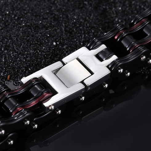 fahrradkettearmband biker rocker türsteher edelstahl schmuck uniqal