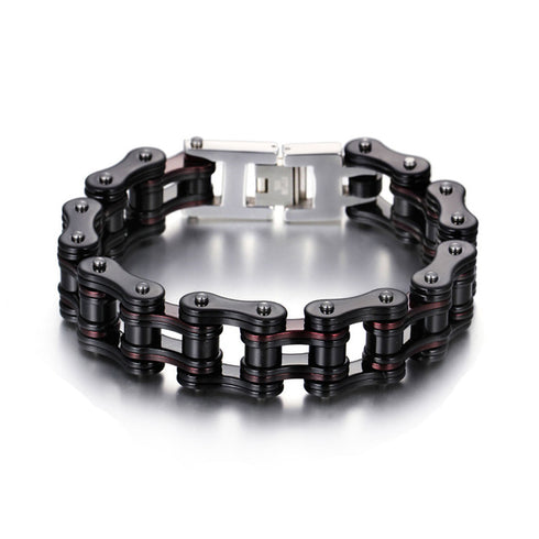 fahrradkettearmband biker rocker türsteher edelstahl schmuck uniqal