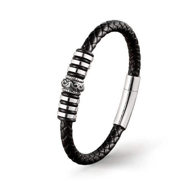 Armband Herren Leder Unisex Uniqal edelstahl sale