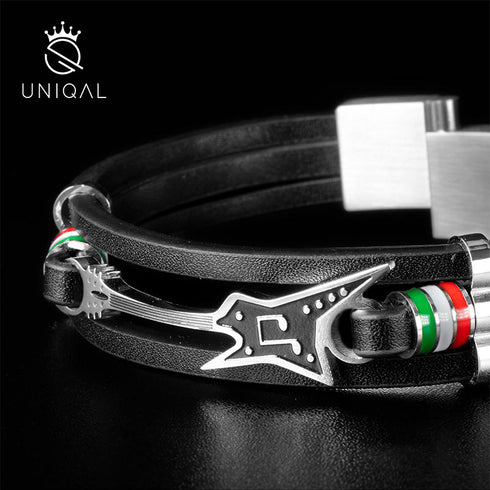Lederarmband gittare Rock Herren Damen uniqal music