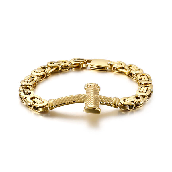 Kreuzarmband Gold Herren koenigsarmband koenigskette uniqal gold