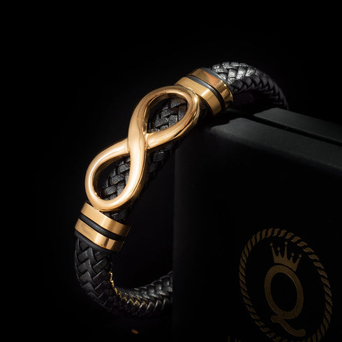 Gold Lederarmband unendlichkeit freundshaftsarmband endless infinity bracelet uniqal