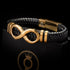 Gold Lederarmband unendlichkeit freundshaftsarmband endless infinity bracelet uniqal
