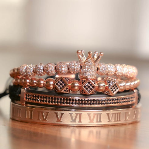 Perlenarmband Damen Zirkonia Rose Gold Uniqal